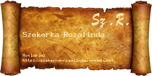 Szekerka Rozalinda névjegykártya